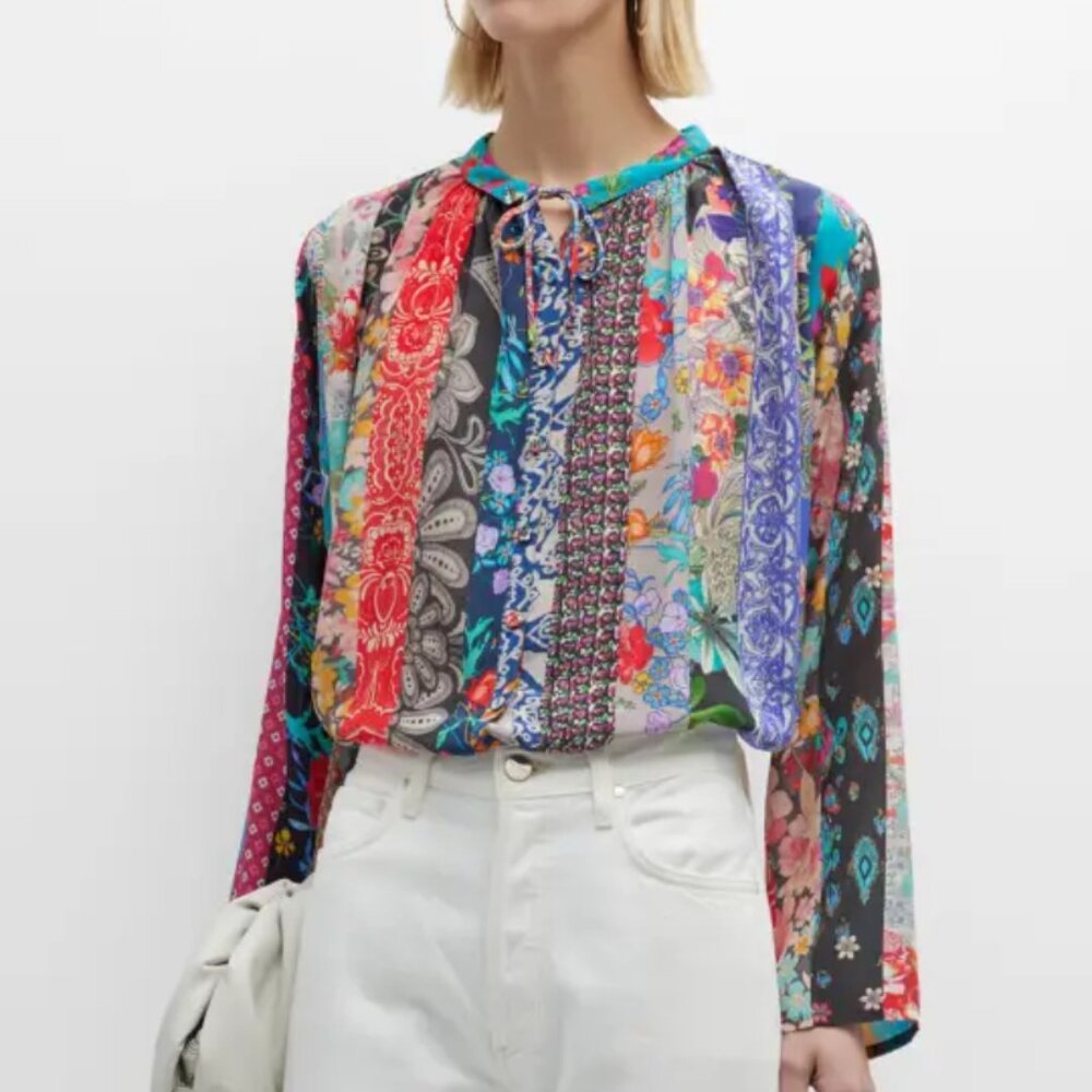 Johnny Was Treble Sofia Patchwork Floral-Print Bl… - image 1